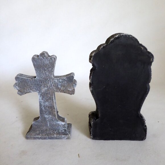 NEW 6.5” HALLOWEEN RESIN GLOW IN DARK CEMETERY ARCH TOMBSTONE HEADSTONE FIGURES - Picture 12 of 15